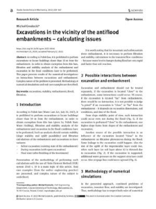 Excavations in the vicinity of the antiflood embankments – calculating issues