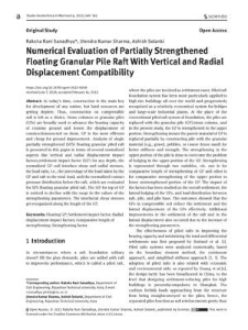 Numerical Evaluation of Partially Strengthened Floating Granular Pile Raft With Vertical and Radial Displacement Compatibility
