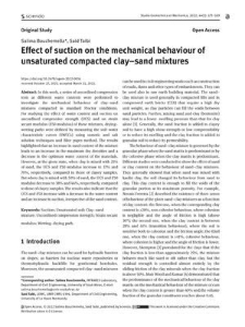 Effect of suction on the mechanical behaviour of unsaturated compacted clay&ndash;sand mixtures