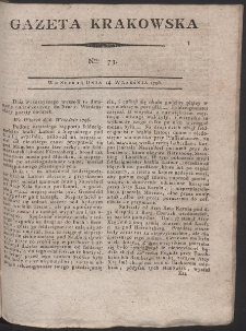 Gazeta Krakowska. R. 1796 Nr 73