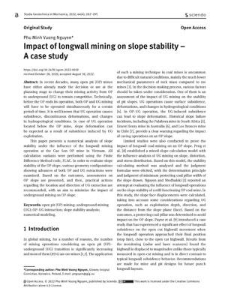 Impact of longwall mining on slope stability – A case study