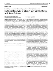 Settlement Analysis of a Sandy Clay Soil Reinforced with Stone Columns