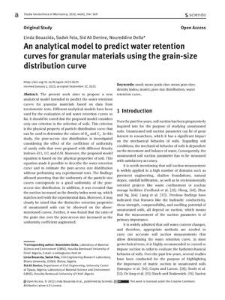 An analytical model to predict water retention curves for granular materials using the grain-size distribution curve