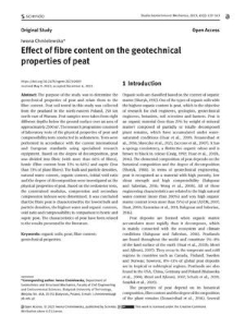 Effect of fibre content on the geotechnical properties of peat