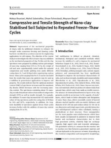 Compressive and Tensile Strength of Nano-clay Stabilised Soil Subjected to Repeated Freeze–Thaw Cycles