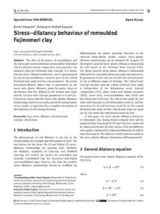Stress-dilatancy behaviour of remoulded Fujinomori clay