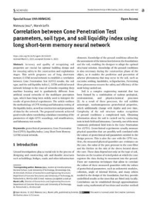 Correlation between Cone Penetration Test parameters, soil type, and soil liquidity index using long short-term memory neural network