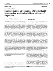 Seismic Structure-Soil-Structure Interaction (SSSI) between piled neighboring bridges: Influence of height ratio