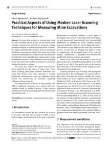 Practical Aspects of Using Modern Laser Scanning Techniques for Measuring Mine Excavations