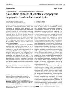 Small-strain stiffness of selected anthropogenic aggregates from bender element tests
