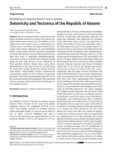 Seismicity and Tectonics of the Republic of Kosovo