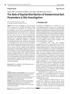 The Role of Spatial Distribution of Geotechnical Soil Parameters in Site Investigation