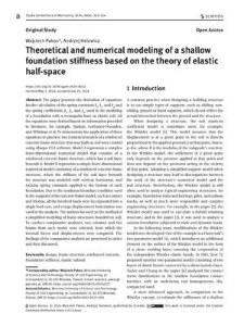 Theoretical and numerical modeling of a shallow foundation stiffness based on the theory of elastic half-space