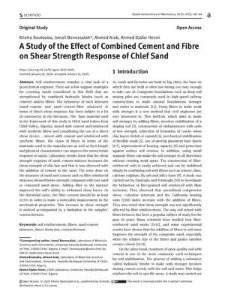 A Study of the Effect of Combined Cement and Fibre on Shear Strength Response of Chlef Sand