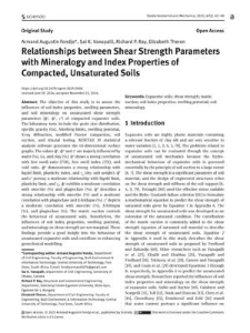 Relationships between Shear Strength Parameters with Mineralogy and Index Properties of Compacted, Unsaturated Soils
