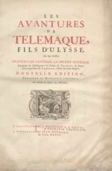 Les Avantures De Telemaque, Fils D’Ulysse. – Nouvelle Ed.