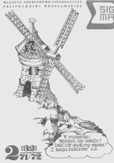 Sigma : magazyn problemowo-informacyjny Politechniki Wrocławskiej, 1971/1972, nr 2 (32)