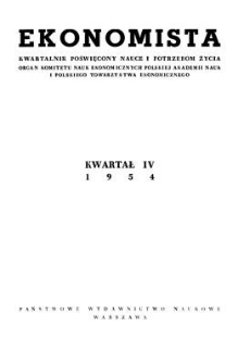 Ekonomista : kwartalnik poświęcony nauce i potrzebom życia, 1954, kwartał IV