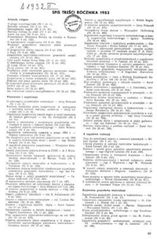Spis treści [Gospodarka Materiałowa, Rok V, 1953]