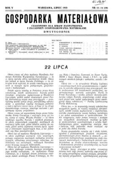 Gospodarka Materiałowa : czasopismo dla spraw zaopatrzenia i zagadnień gospodarowania materiałami, Rok V, lipiec 1953, nr 13-14 (59)