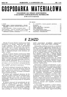 Gospodarka Materiałowa : czasopismo dla spraw zaopatrzenia i zagadnień gospodarowania materiałami, Rok VI, 1-15 kwiecień 1954, nr 7 (76)