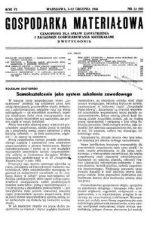 Gospodarka Materiałowa : czasopismo dla spraw zaopatrzenia i zagadnień gospodarowania materiałami, Rok VI, 1-15 grudnia 1954, nr 23 (93)