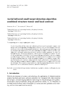 Aerial infrared small target detection algorithm combined structure tensor and local contrast
