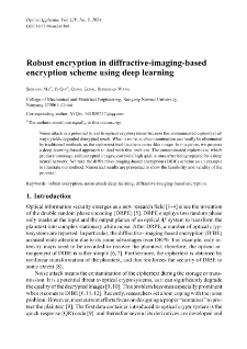 Robust encryption in diffractive-imaging-based encryption scheme using deep learning