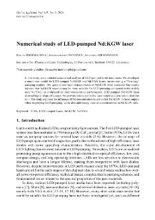 Numerical study of LED-pumped Nd:KGW laser