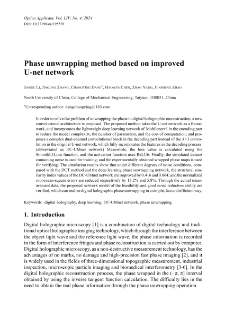Phase unwrapping method based on improved U-net network
