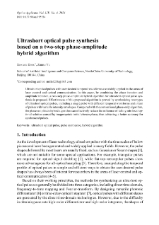Ultrashort optical pulse synthesis based on a two-step phase-amplitude hybrid algorithm