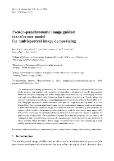 Pseudo-panchromatic image guided transformer model for multispectral image demosaicing
