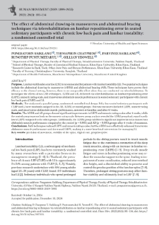 The effect of abdominal drawing-in manoeuvres and abdominal bracing techniques via telerehabilitation on lumbar repositioning error in seated sedentary participants with chronic low back pain and lumbar instability: a randomised controlled trial