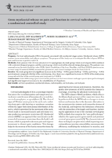 Gross myofascial release on pain and function in cervical radiculopathy: a randomised controlled study