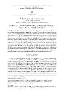 Zachowania prozdrowotne krakowskich nauczycieli wychowania przedszkolnego