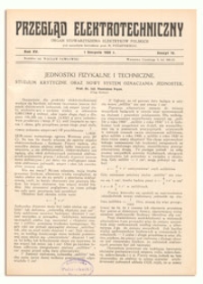 Przegląd Elektrotechniczny. Rok XV, 1 Sierpnia 1933, Zeszyt 15