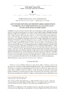 Aktywność fizyczna studentów szkół medycznych i wybrane jej uwarunkowania na tle populacji studentów innych kierunków