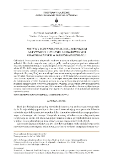 Motywy i czynniki warunkujące poziom aktywności fizycznej aresztowanych oraz skazanych w warunkach izolacji