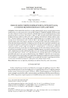 Emocje osób z niepełnosprawnością intelektualną a uczenie się nowoczesnego tańca hip-hopu