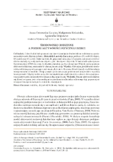 Środowisko rodzinne a poziom aktywności fizycznej dzieci