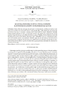 Kultura fizyczna w stylu życia uczniów katowickich liceów ogólnokształcących