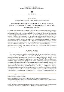 Wypadki wśród turystów podejmujących jesienią pieszą aktywność górską na obszarze Tatr Polskich – analiza za rok 2016