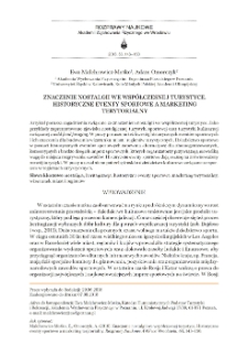 Znaczenie nostalgii we współczesnej turystyce. Historyczne eventy sportowe a marketing terytorialny