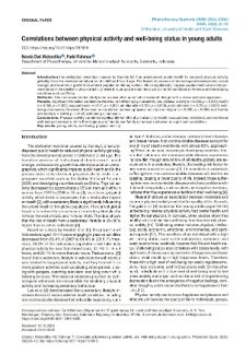 Correlations between physical activity and well-being status in young adults