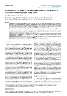 The inﬂuence of the design of the assessment method on the attributes of reactive backwards stepping in young adults
