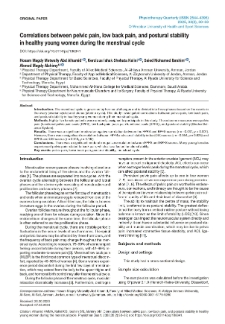 Correlations between pelvic pain, low back pain, and postural stability in healthy young women during the menstrual cycle