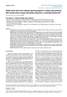 Radial shock wave and a tailored exercise program on axillary web syndrome after breast cancer surgery with axillary dissection: a controlled clinical trial