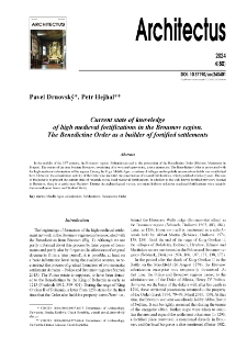 Current state of knowledge of high medieval fortifications in the Broumov region. The Benedictine Order as a builder of fortified settlements