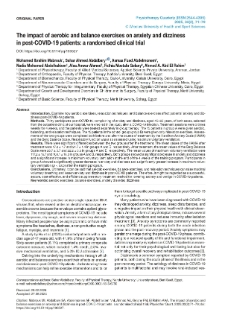The impact of aerobic and balance exercises on anxiety and dizziness in post-COVID-19 patients: a randomised clinical trial