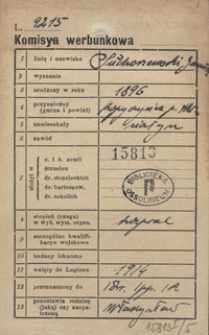 [Legiony Polskie. Komisja werbunkowa. Kartoteka superarbitrowych i zwolnionych legionistów z lat 1914-1918 sporządzona przez Centralny Urząd Ewidencyjny Legionów Polskich przy Departamencie Wojskowym Naczelnego Komitetu Narodowego i Centralny Urząd Ewidencyjny Polskiego Korpusu Posiłkowego. Pudlo 5: Lit. Su-Z]